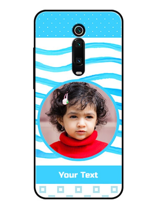 Custom Redmi K20 Pro Custom Glass Phone Case  - Simple Blue Case Design