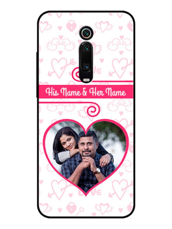 Custom Redmi K20 Pro Personalized Glass Phone Case  - Heart Shape Love Design