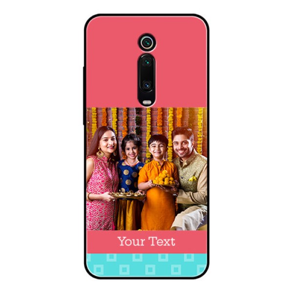 Redmi K20 Pro Personalized Glass Phone Case - Peach & Blue Color Design Redmi K20 Pro Personalized Glass Phone Case - Peach & Blue Color Design