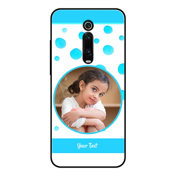 Redmi K20 Pro Photo Printing on Glass Case - Blue Bubbles Pattern Design Redmi K20 Pro Photo Printing on Glass Case - Blue Bubbles Pattern Design