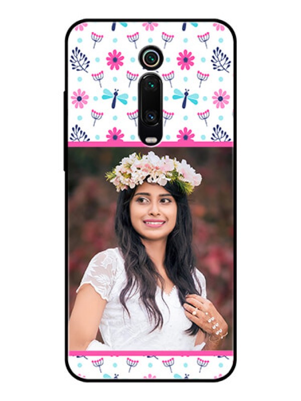 Custom Redmi K20 Pro Photo Printing on Glass Case  - Colorful Flower Design