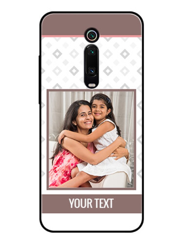Custom Redmi K20 Pro Photo Printing on Glass Case  - Simple Diamond Design