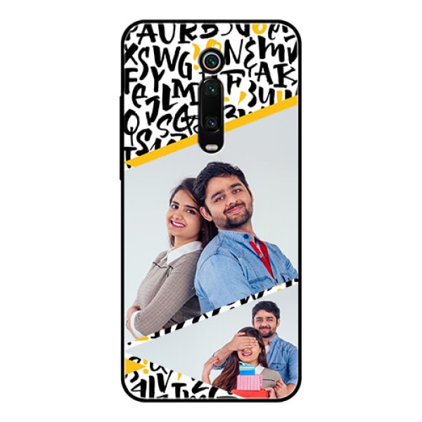 Redmi K20 Pro Custom Glass Mobile Case  - Letters Pattern Design