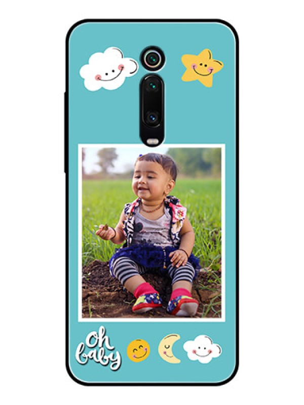 Custom Redmi K20 Pro Personalized Glass Phone Case  - Smiley Kids Stars Design