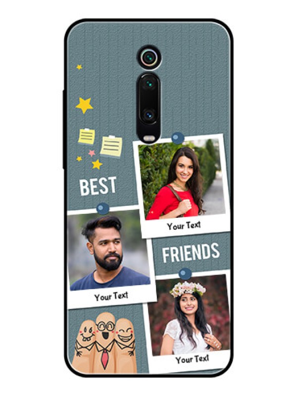 Custom Redmi K20 Pro Personalized Glass Phone Case  - Sticky Frames and Friendship Design