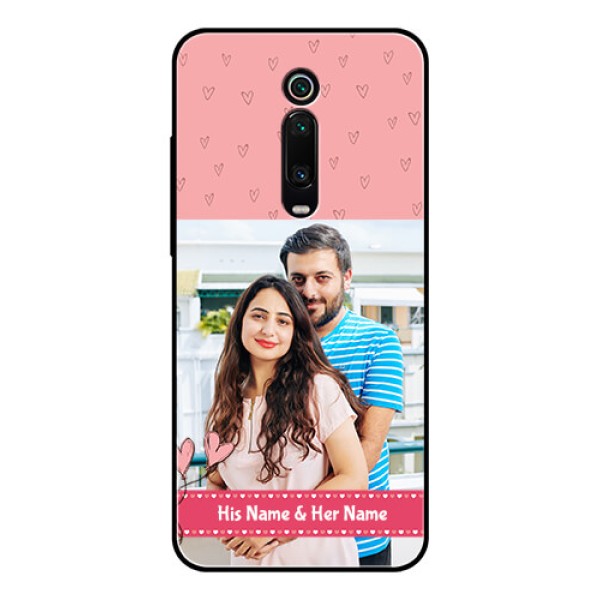 Redmi K20 Pro Personalized Glass Phone Case - Love Design Peach Color Redmi K20 Pro Personalized Glass Phone Case - Love Design Peach Color