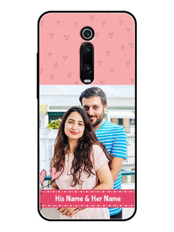 Custom Redmi K20 Pro Personalized Glass Phone Case  - Love Design Peach Color