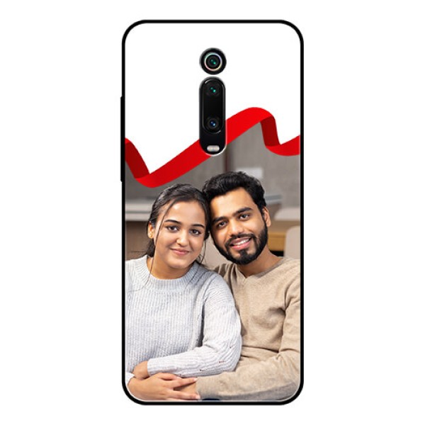 Redmi K20 Pro Photo Printing on Glass Case  - Red Ribbon Frame Design
