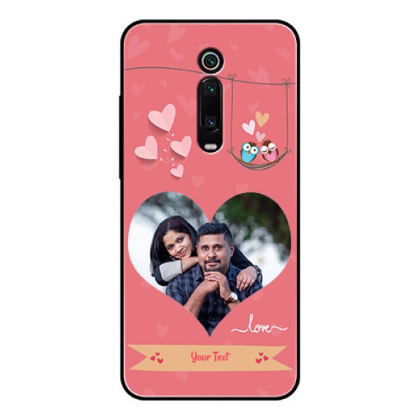 Redmi K20 Pro Personalized Glass Phone Case - Peach Color Love Design Redmi K20 Pro Personalized Glass Phone Case - Peach Color Love Design