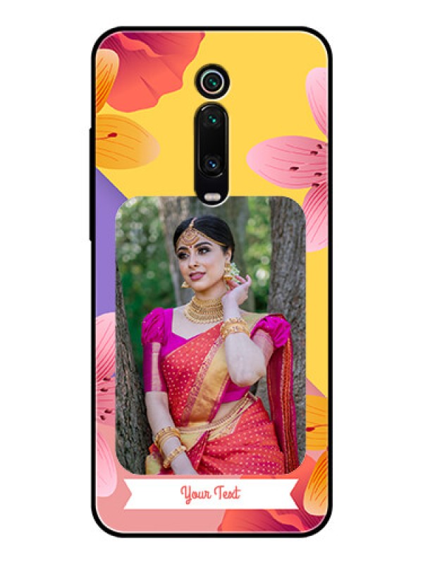 Custom Redmi K20 Pro Custom Glass Mobile Case  - 3 Image With Vintage Floral Design