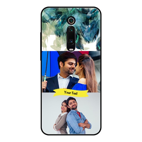 Redmi K20 Pro Personalized Glass Phone Case  - Image with Boho Peacock Feather Design