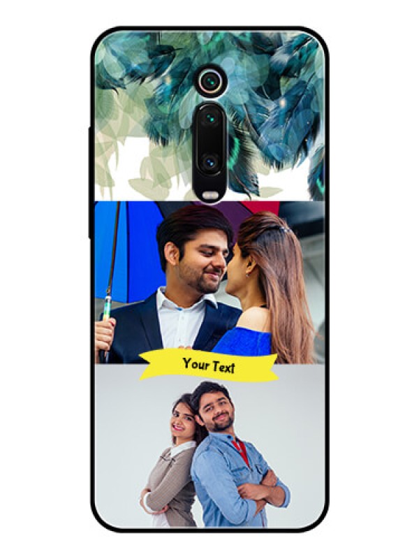 Custom Redmi K20 Pro Personalized Glass Phone Case  - Image with Boho Peacock Feather Design