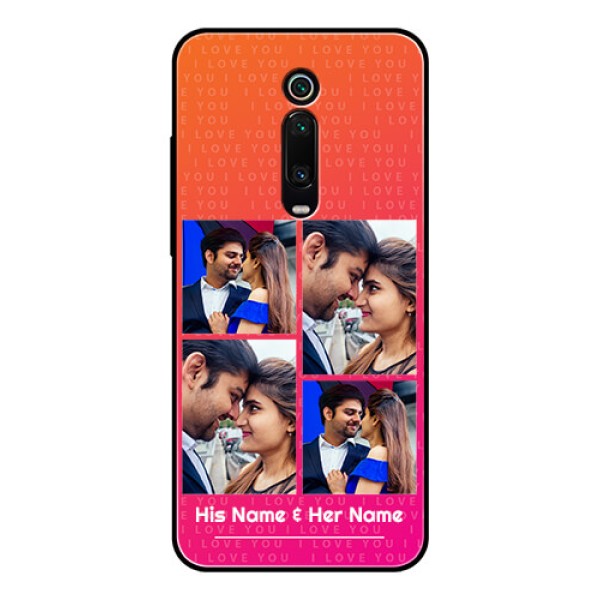 Redmi K20 Pro Custom Glass Phone Case  - I Love You Pink Design