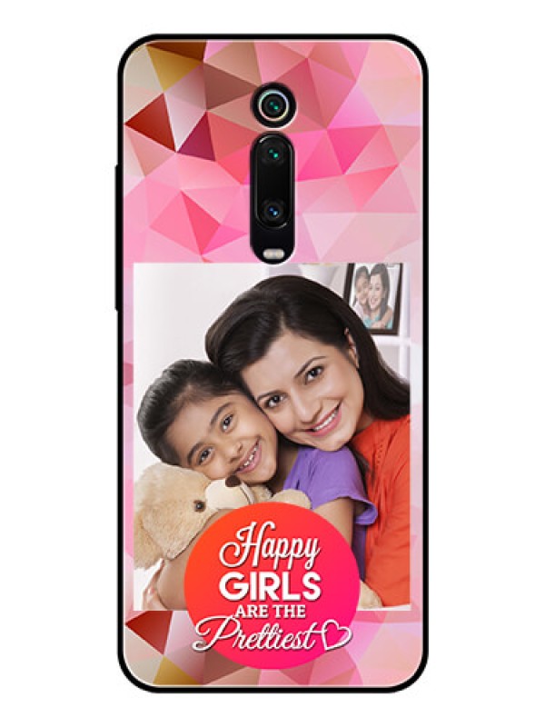 Custom Redmi K20 Pro Photo Printing on Glass Case  - Abstract Triangle Design