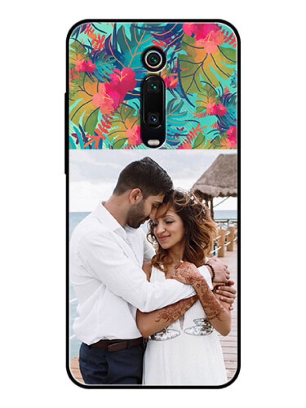Custom Redmi K20 Pro Photo Printing on Glass Case  - Watercolor Floral Design
