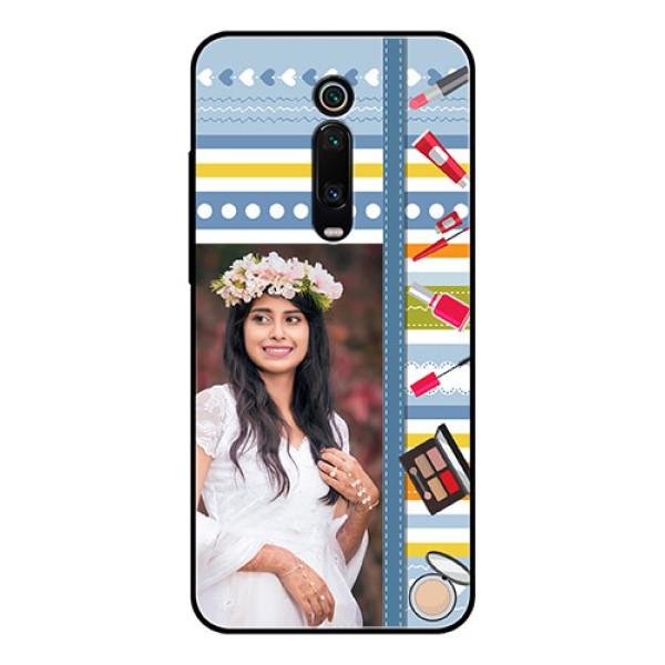 Redmi K20 Pro Personalized Glass Phone Case  - Makeup Icons Design