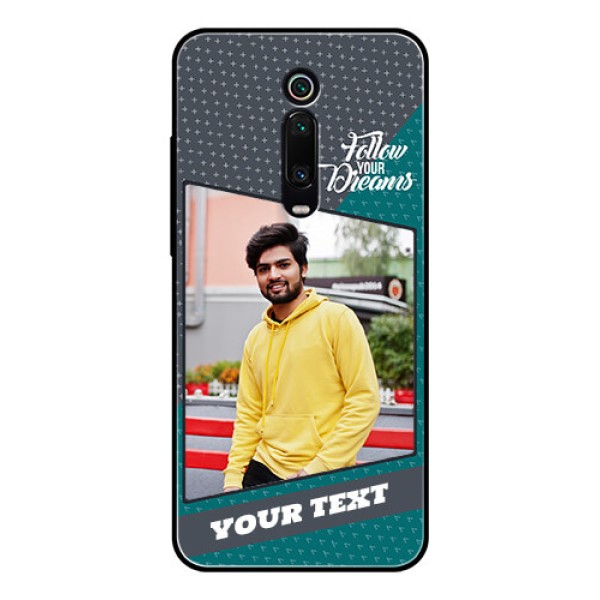 Redmi K20 Pro Personalized Glass Phone Case - Background Pattern Design with Quote Redmi K20 Pro Personalized Glass Phone Case - Background Pattern Design with Quote