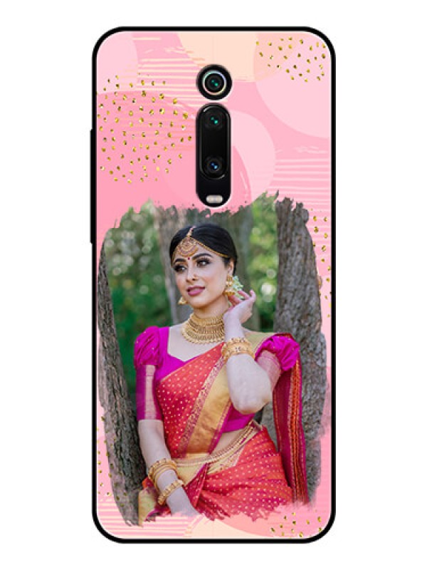 Custom Redmi K20 Pro Personalized Glass Phone Case  - Gold Glitter Splash Design