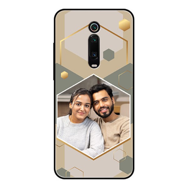 Xiaomi Redmi K20 Pro Photo Printing on Glass Case - Stylish Hexagon Pattern Design