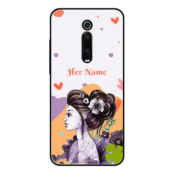 Xiaomi Redmi K20 Pro Personalized Glass Phone Case - Woman And Nature Design