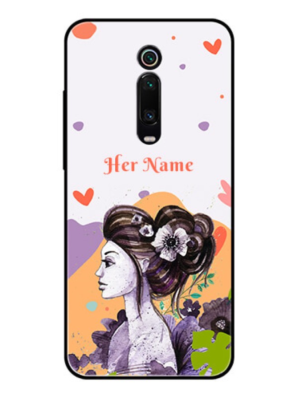 Custom Xiaomi Redmi K20 Pro Personalized Glass Phone Case - Woman And Nature Design
