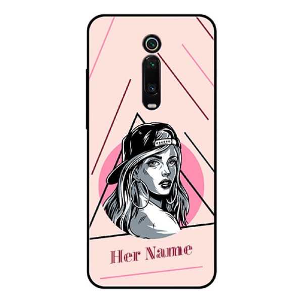 Xiaomi Redmi K20 Pro Personalized Glass Phone Case - Rockstar Girl Design