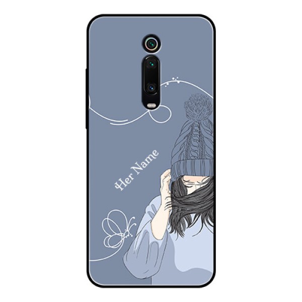 Xiaomi Redmi K20 Pro Custom Glass Mobile Case - Girl in winter outfit Design