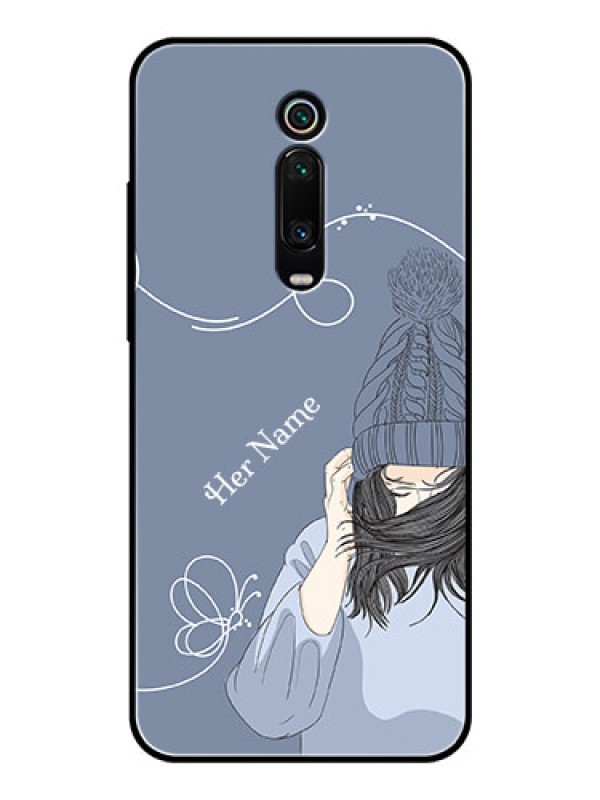 Custom Xiaomi Redmi K20 Pro Custom Glass Mobile Case - Girl in winter outfit Design
