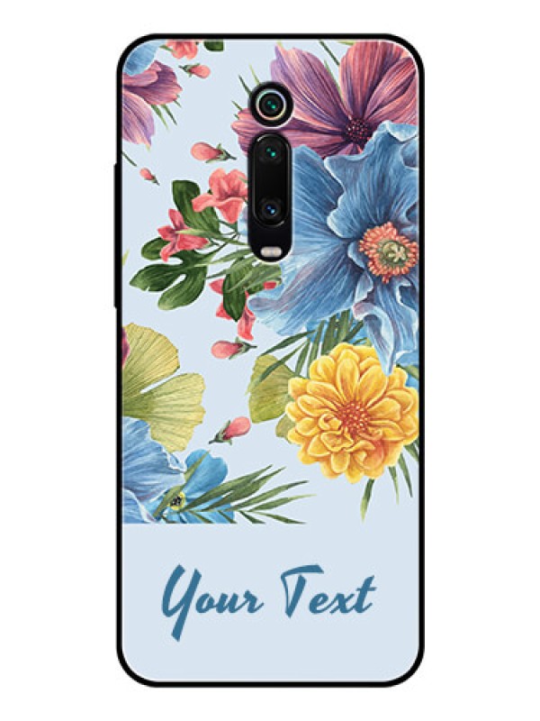 Custom Xiaomi Redmi K20 Pro Custom Glass Mobile Case - Stunning Watercolored Flowers Painting Design