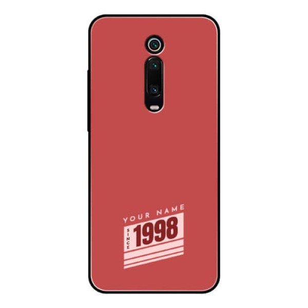 Xiaomi Redmi K20 Pro Custom Glass Phone Case - Red custom year of birth Design Xiaomi Redmi K20 Pro Custom Glass Phone Case - Red custom year of birth Design