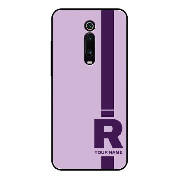 Xiaomi Redmi K20 Pro Photo Printing on Glass Case - Simple dual tone stripe with name Design Xiaomi Redmi K20 Pro Photo Printing on Glass Case - Simple dual tone stripe with name Design