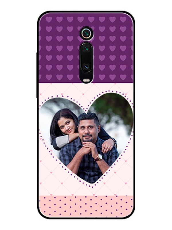 Custom Redmi K20 Custom Glass Phone Case  - Violet Love Dots Design