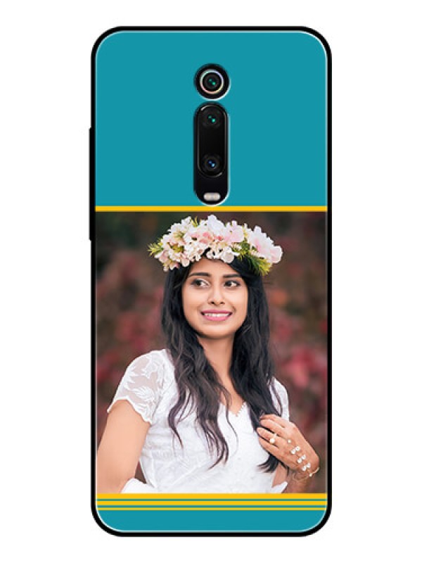 Custom Redmi K20 Custom Glass Phone Case  - Yellow & Blue Design 