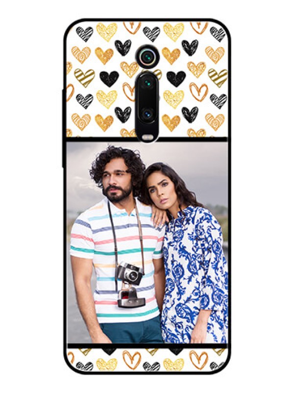Custom Redmi K20 Photo Printing on Glass Case  - Love Symbol Design