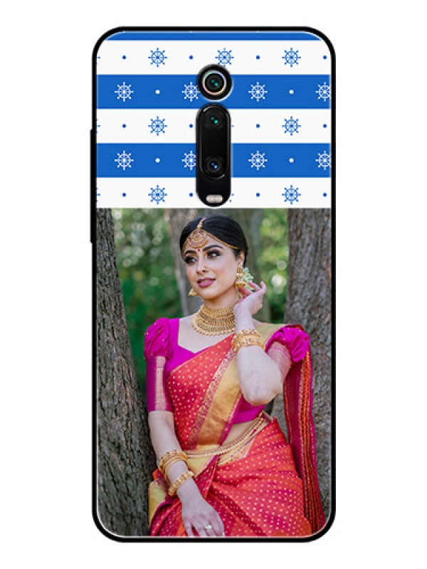 Custom Redmi K20 Photo Printing on Glass Case  - Snow Pattern Design