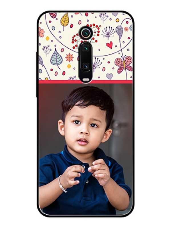 Custom Redmi K20 Custom Glass Mobile Case  - Premium Floral Design