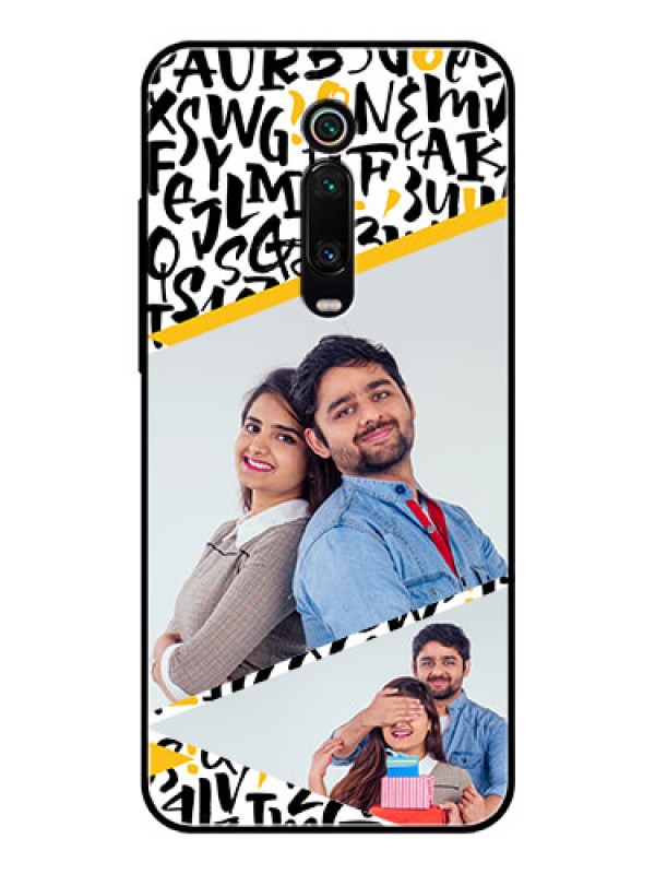 Custom Redmi K20 Custom Glass Mobile Case  - Letters Pattern Design