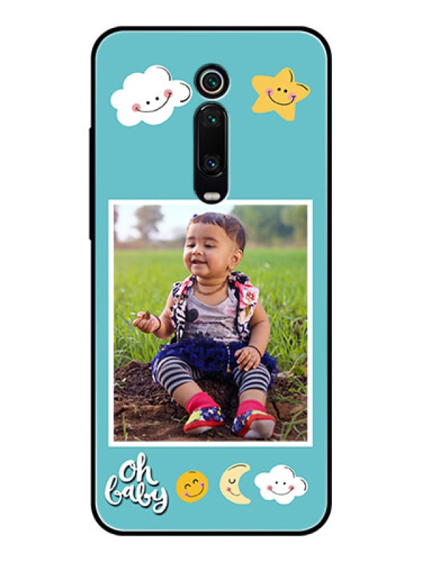 Custom Redmi K20 Personalized Glass Phone Case  - Smiley Kids Stars Design