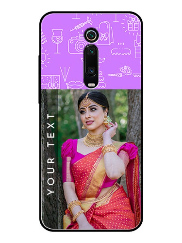 Custom Redmi K20 Custom Glass Mobile Case  - Birthday Icons Design