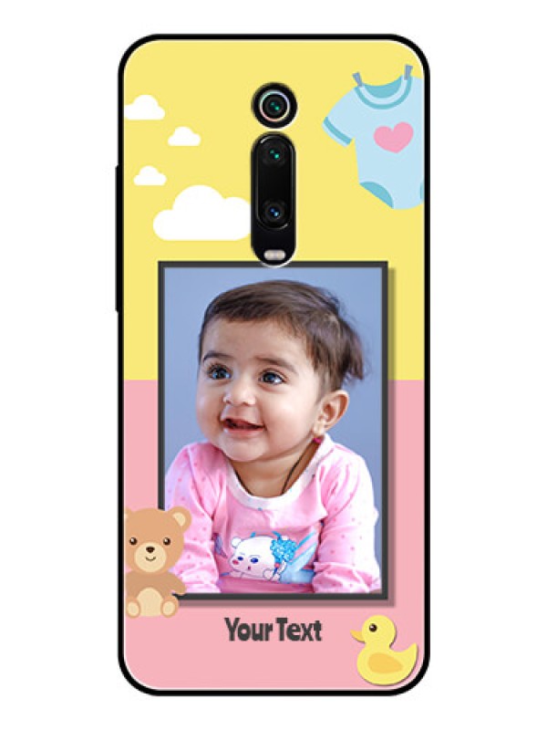 Custom Redmi K20 Photo Printing on Glass Case  - Kids 2 Color Design