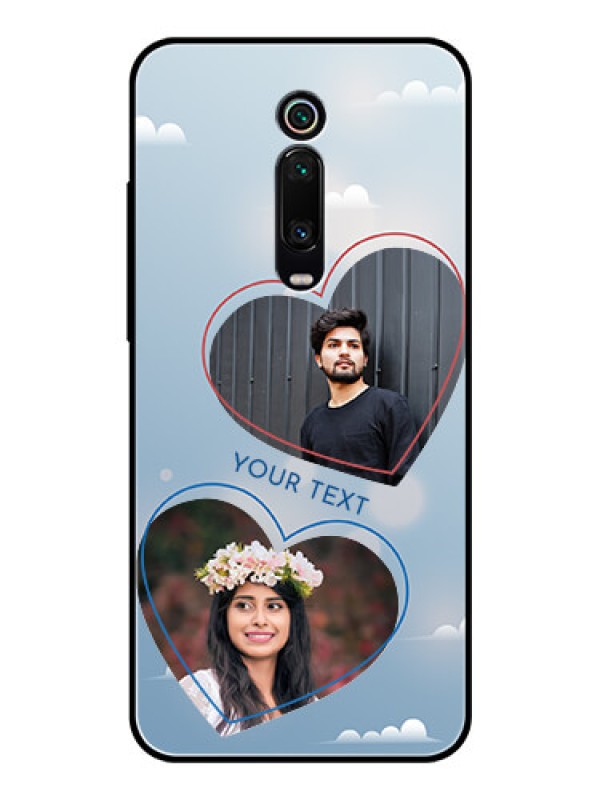 Custom Redmi K20 Custom Glass Mobile Case  - Blue Color Couple Design 