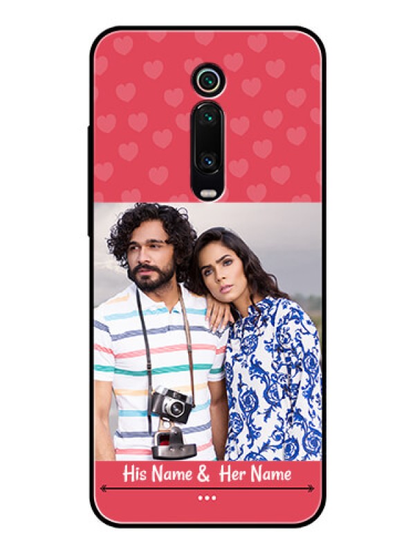 Custom Redmi K20 Photo Printing on Glass Case  - Simple Love Design