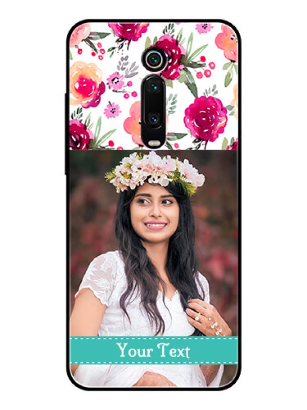 Custom Redmi K20 Custom Glass Phone Case  - Watercolor Floral Design