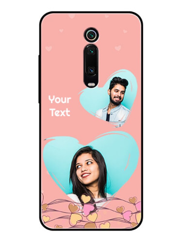 Custom Redmi K20 Custom Glass Mobile Case  - Love Doodle Design
