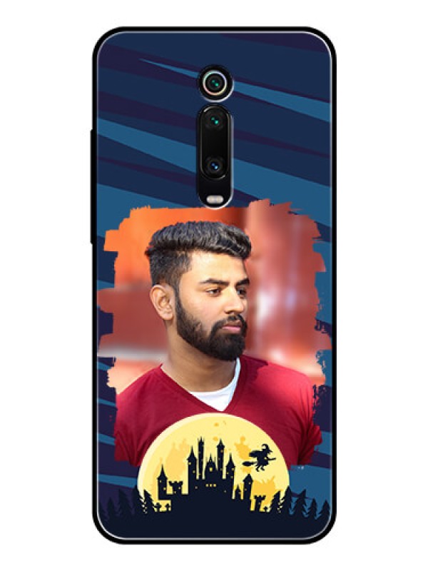 Custom Redmi K20 Photo Printing on Glass Case  - Halloween Witch Design 