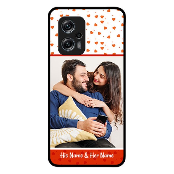 Redmi K50i 5G Custom Glass Phone Case - Orange Love Symbol Design Redmi K50i 5G Custom Glass Phone Case - Orange Love Symbol Design