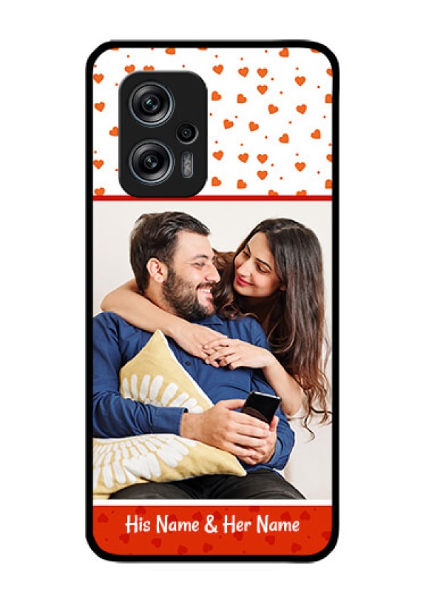 Redmi K50i 5G Custom Glass Phone Case - Orange Love Symbol Design