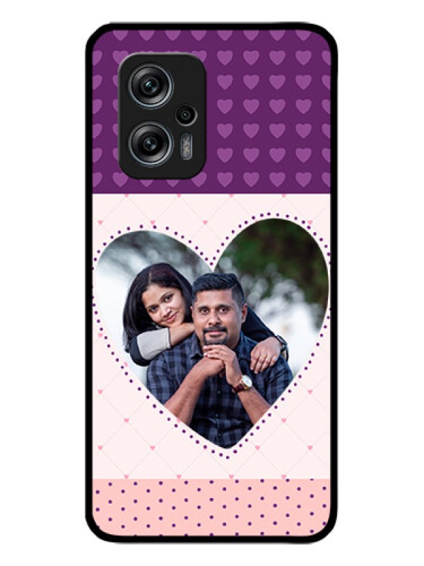 Custom Redmi K50i 5G Custom Glass Phone Case - Violet Love Dots Design