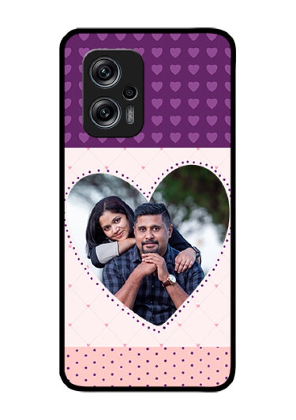 Redmi K50i 5G Custom Glass Phone Case - Violet Love Dots Design