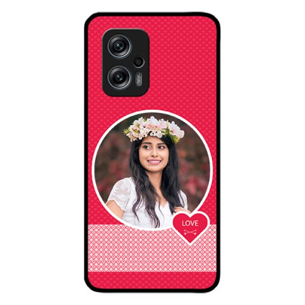 Redmi K50i 5G Personalised Glass Phone Case - Pink Pattern Design